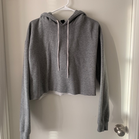 Cropped grey hoodie